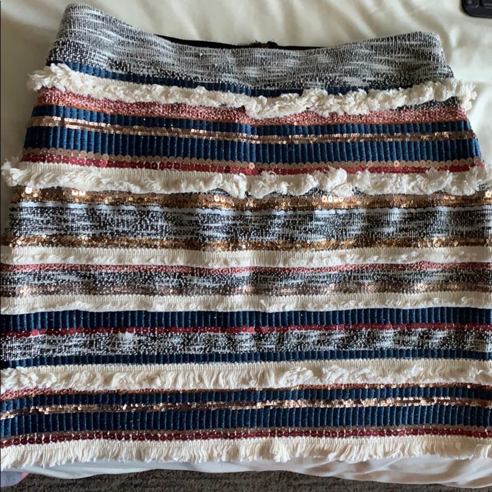 Anthropologie Sequin Textured Skirt